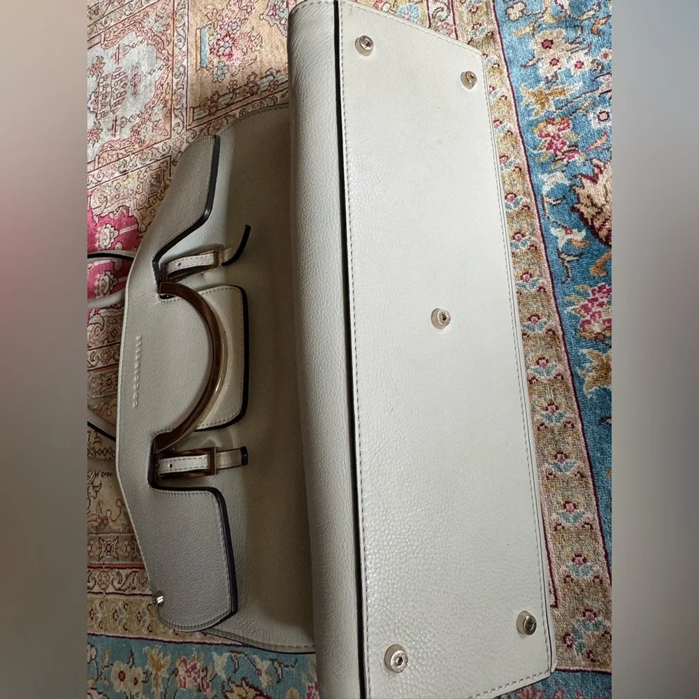 Coccinelle White Leather Satchel Bag